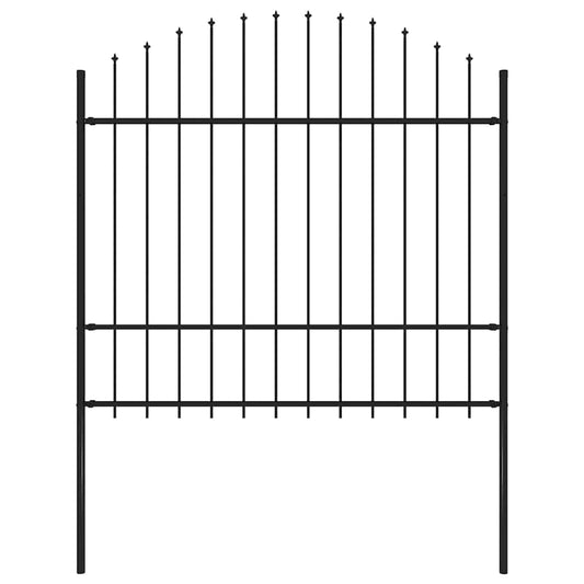 Gartenzaun mit Speerspitze Stahl 181 x 175 cm Schwarz