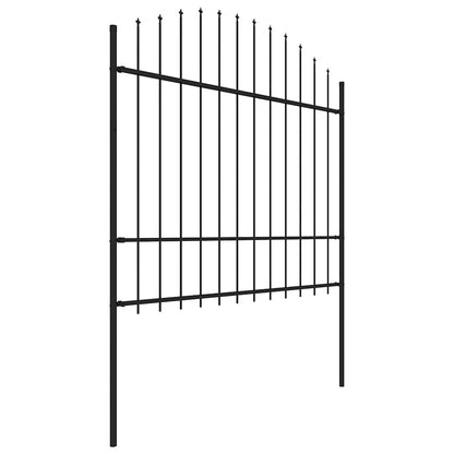 Gartenzaun mit Speerspitze Stahl 181 x 175 cm Schwarz