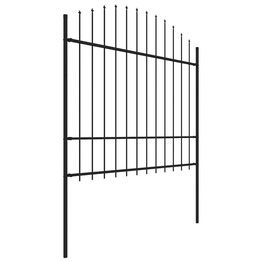 Gartenzaun mit Speerspitze Stahl 181 x 175 cm Schwarz