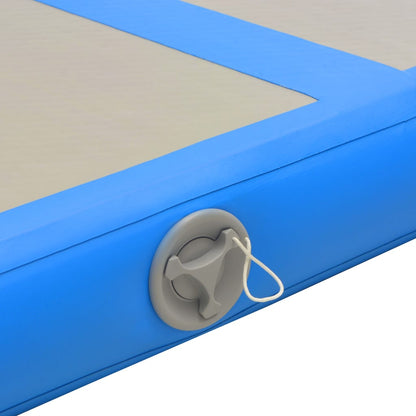 Oppustelig gymnastikmåtte med pumpe 400x100x10 cm PVC Blå