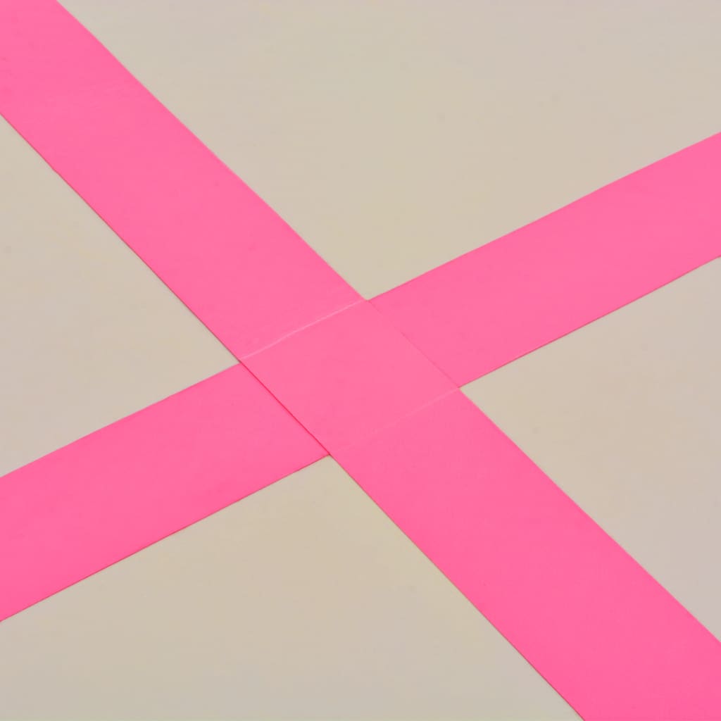 Oppustelig gymnastikmåtte med pumpe 500x100x10 cm PVC Pink