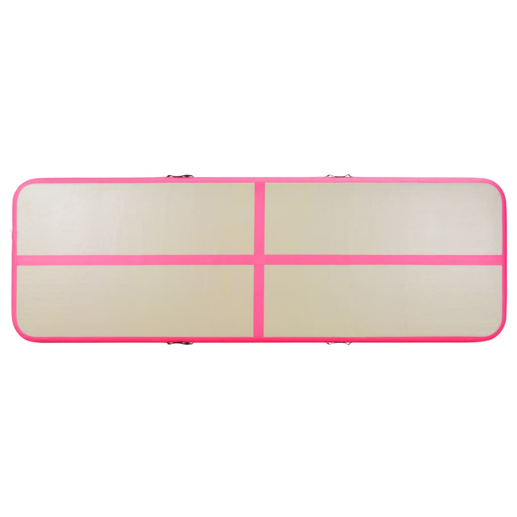 Oppustelig gymnastikmåtte med pumpe 500x100x10 cm PVC Pink