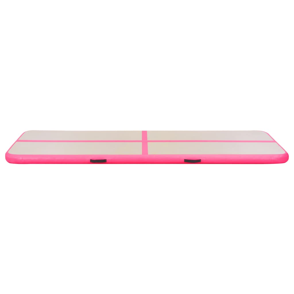 Oppustelig gymnastikmåtte med pumpe 500x100x10 cm PVC Pink