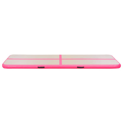 Oppustelig gymnastikmåtte med pumpe 500x100x10 cm PVC Pink