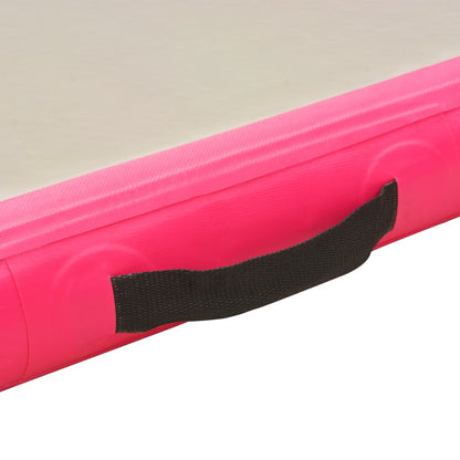 Oppustelig gymnastikmåtte med pumpe 500x100x10 cm PVC Pink