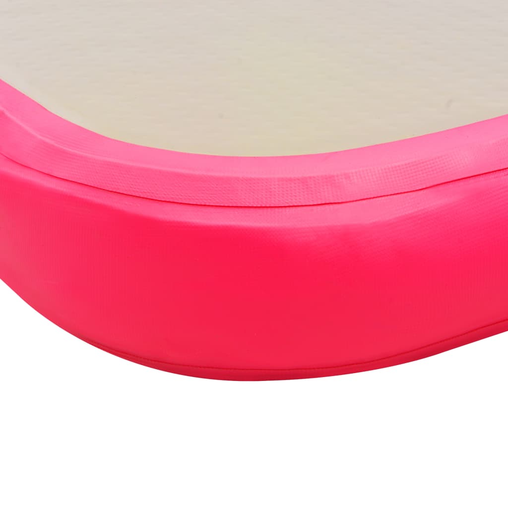 Oppustelig gymnastikmåtte med pumpe 500x100x10 cm PVC Pink