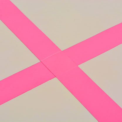 Oppustelig gymnastikmåtte med pumpe 700×100×10 cm PVC Pink