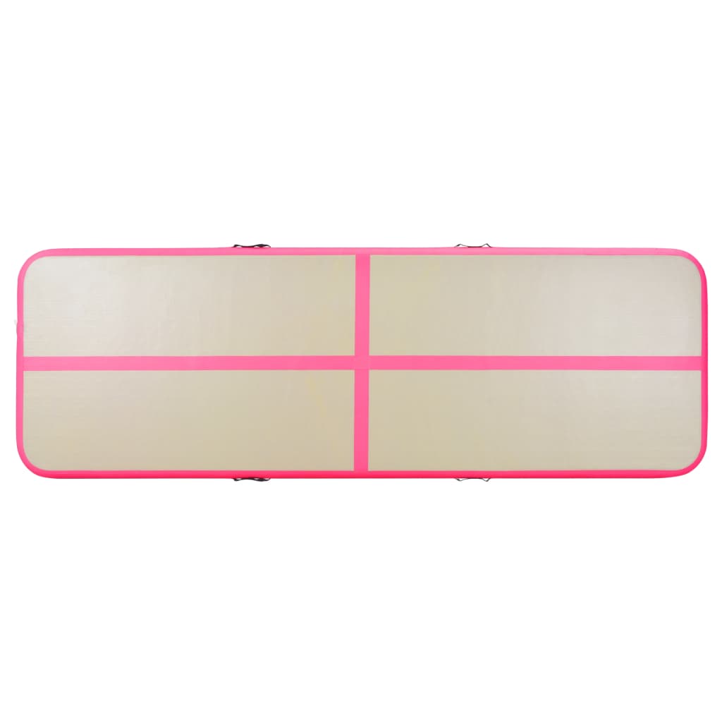 Oppustelig gymnastikmåtte med pumpe 700×100×10 cm PVC Pink