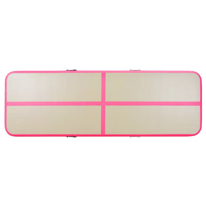 Oppustelig gymnastikmåtte med pumpe 700×100×10 cm PVC Pink