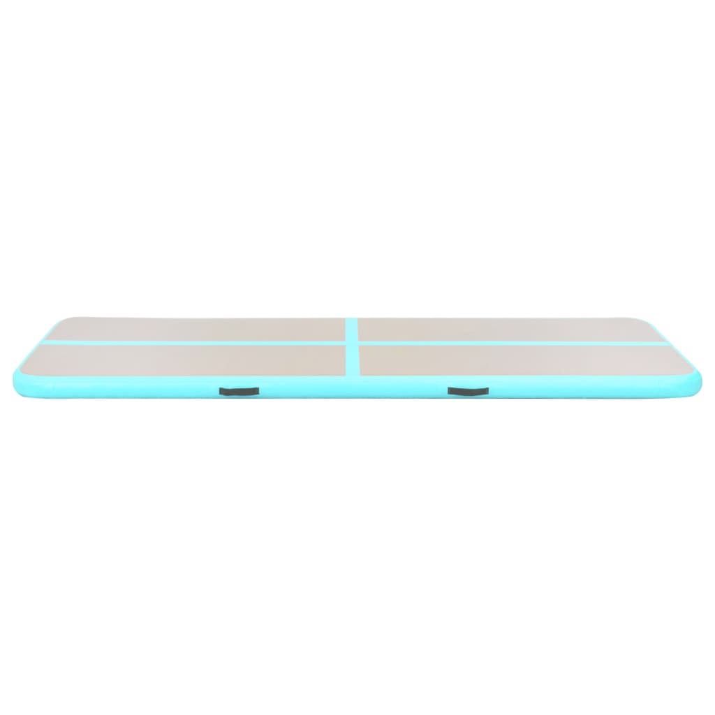 Oppustelig gymnastikmåtte med pumpe 800x100x10 cm PVC Grøn