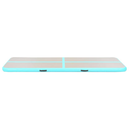 Oppustelig gymnastikmåtte med pumpe 800x100x10 cm PVC Grøn