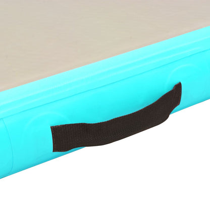 Oppustelig gymnastikmåtte med pumpe 800x100x10 cm PVC Grøn