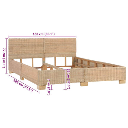 Bettrahmen Handgewebt Echtes Rattan 160×200 cm