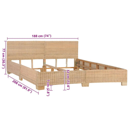 Bettrahmen Handgewebt Echtes Rattan 180×200 cm