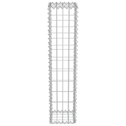 Gabionenwand mit Abdeckung Verzinkter Stahl 20×20×100 cm
