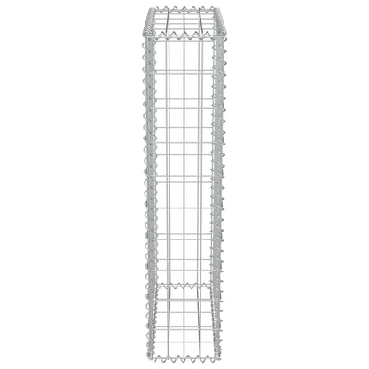 Gabionenwand mit Abdeckung Verzinkter Stahl 50×20×100 cm