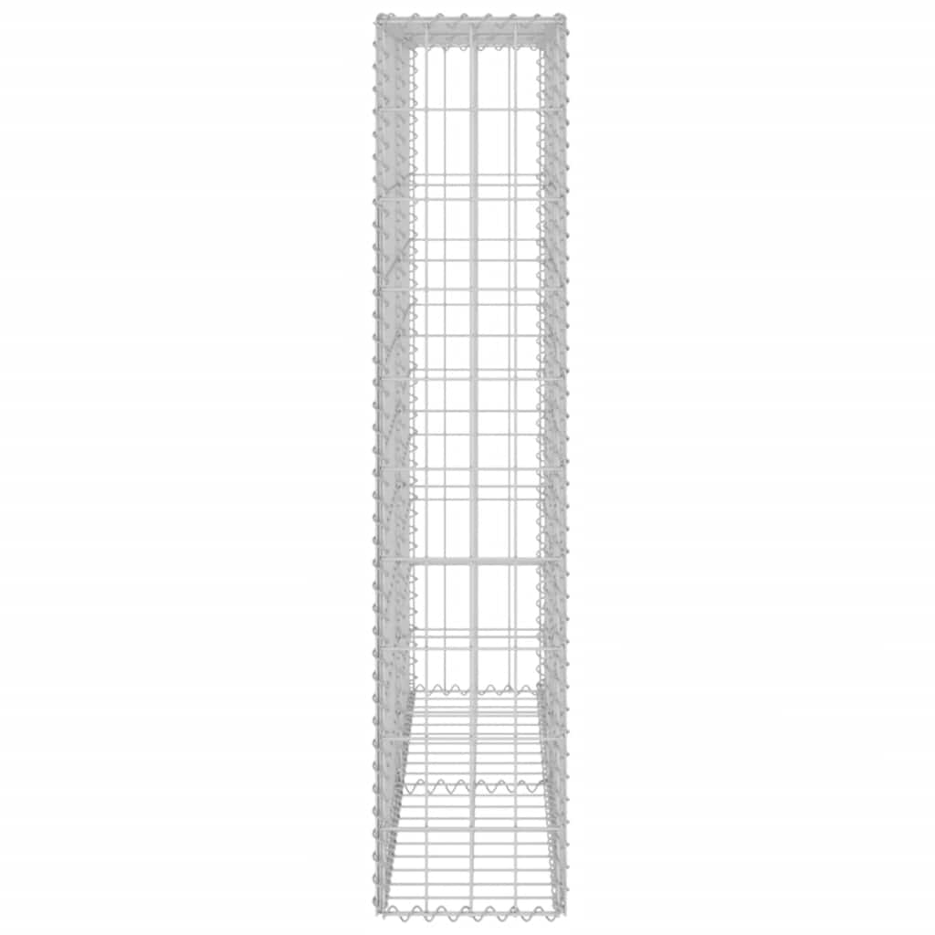Gabionenwand mit Abdeckung Verzinkter Stahl 80×20×100 cm