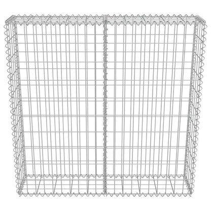 Gabionenwand mit Abdeckung Verzinkter Stahl 100×20×100 cm