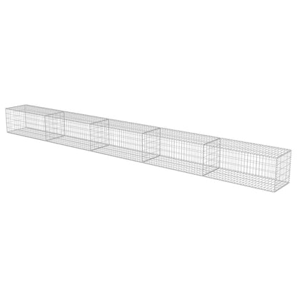 Gabionenwand mit Abdeckung Verzinkter Stahl 600×50×50 cm