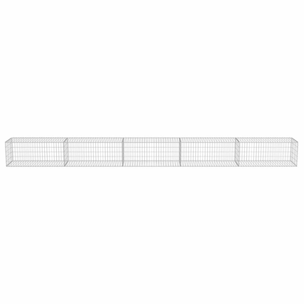 Gabionenwand mit Abdeckung Verzinkter Stahl 600×50×50 cm
