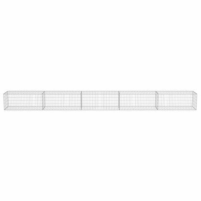 Gabionenwand mit Abdeckung Verzinkter Stahl 600×50×50 cm