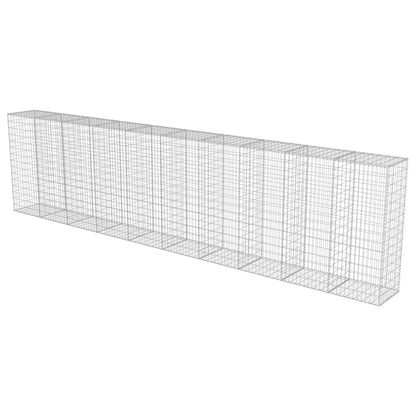 Gabionenwand mit Abdeckung Verzinkter Stahl 600×50×150 cm