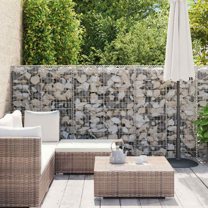 Gabionenwand mit Abdeckung Verzinkter Stahl 600×50×150 cm