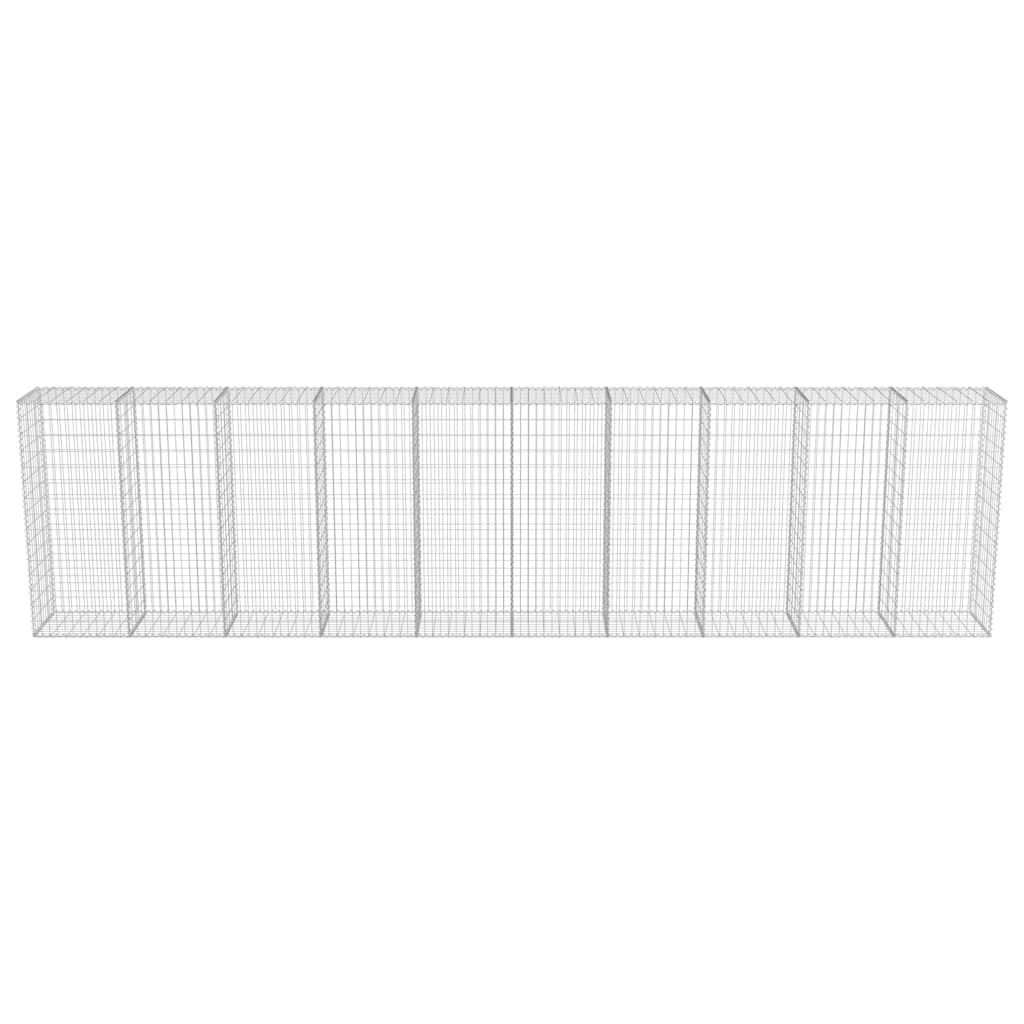 Gabionenwand mit Abdeckung Verzinkter Stahl 600×50×150 cm