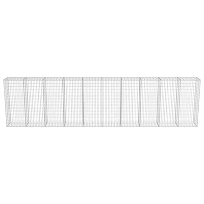 Gabionenwand mit Abdeckung Verzinkter Stahl 600×50×150 cm