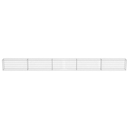 Gabionenwand mit Abdeckung Verzinkter Stahl 600×30×50 cm