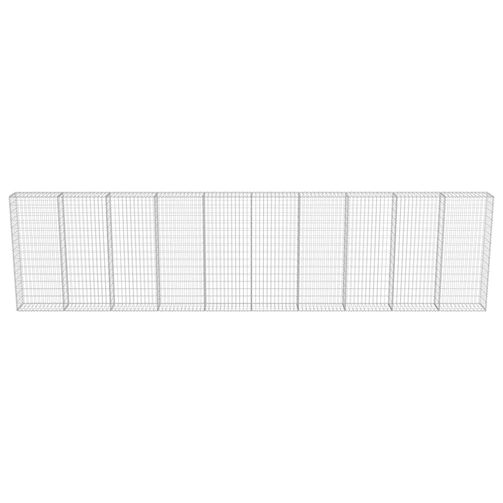 Gabionenwand mit Abdeckung Verzinkter Stahl 600×30×150 cm