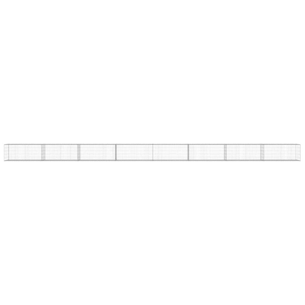 Gabionenwand mit Abdeckung Verzinkter Stahl 900×50×50 cm