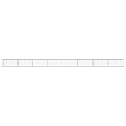Gabionenwand mit Abdeckung Verzinkter Stahl 900×50×50 cm
