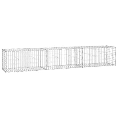 Gabionenwand mit Abdeckung 300×50×50 cm Verzinkter Stahl