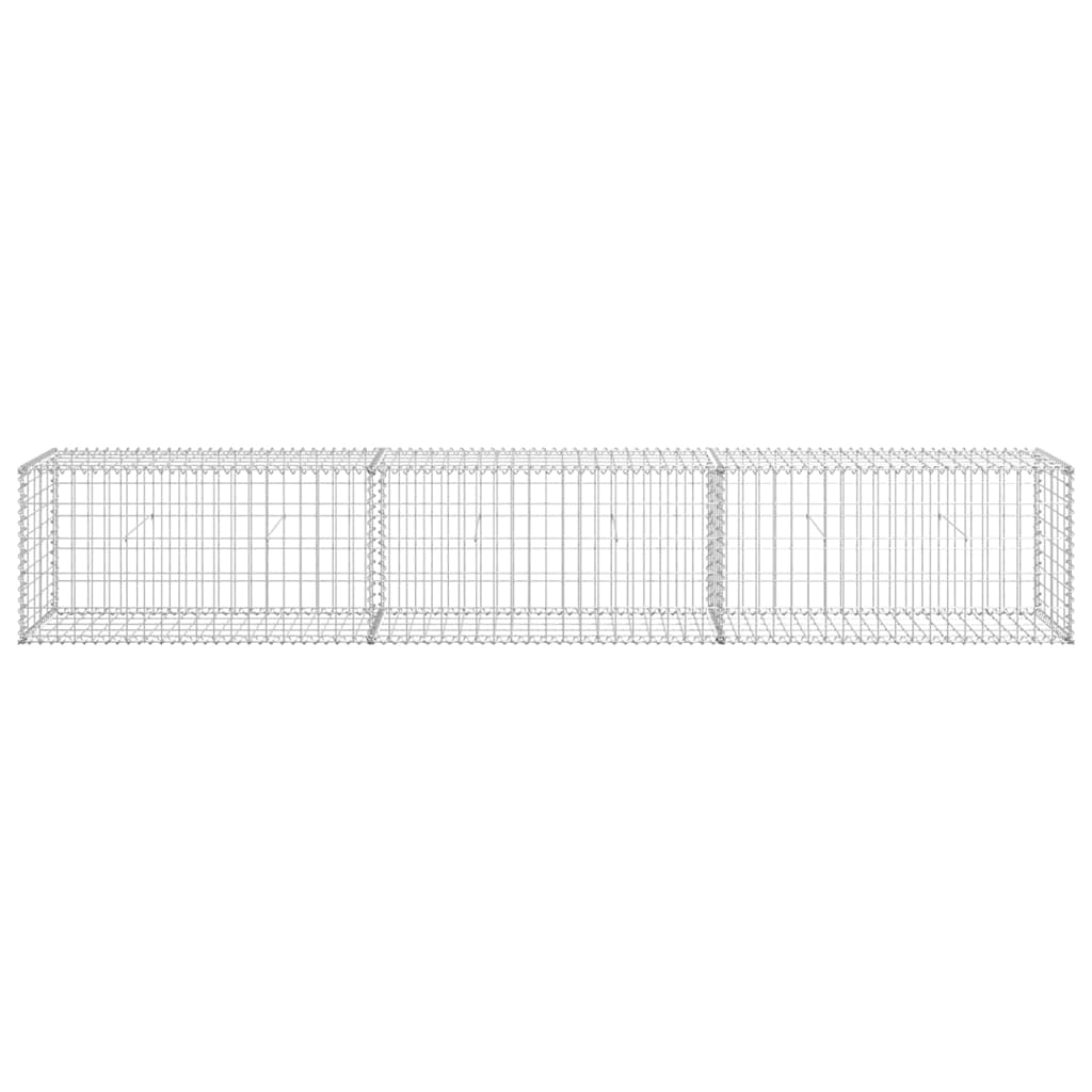 Gabionenwand mit Abdeckung 300×50×50 cm Verzinkter Stahl
