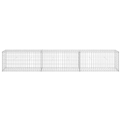 Gabionenwand mit Abdeckung 300×50×50 cm Verzinkter Stahl