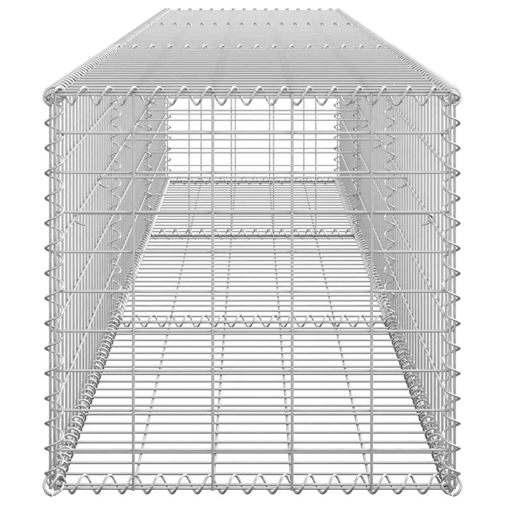 Gabionenwand mit Abdeckung 300×50×50 cm Verzinkter Stahl