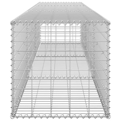 Gabionenwand mit Abdeckung 300×50×50 cm Verzinkter Stahl