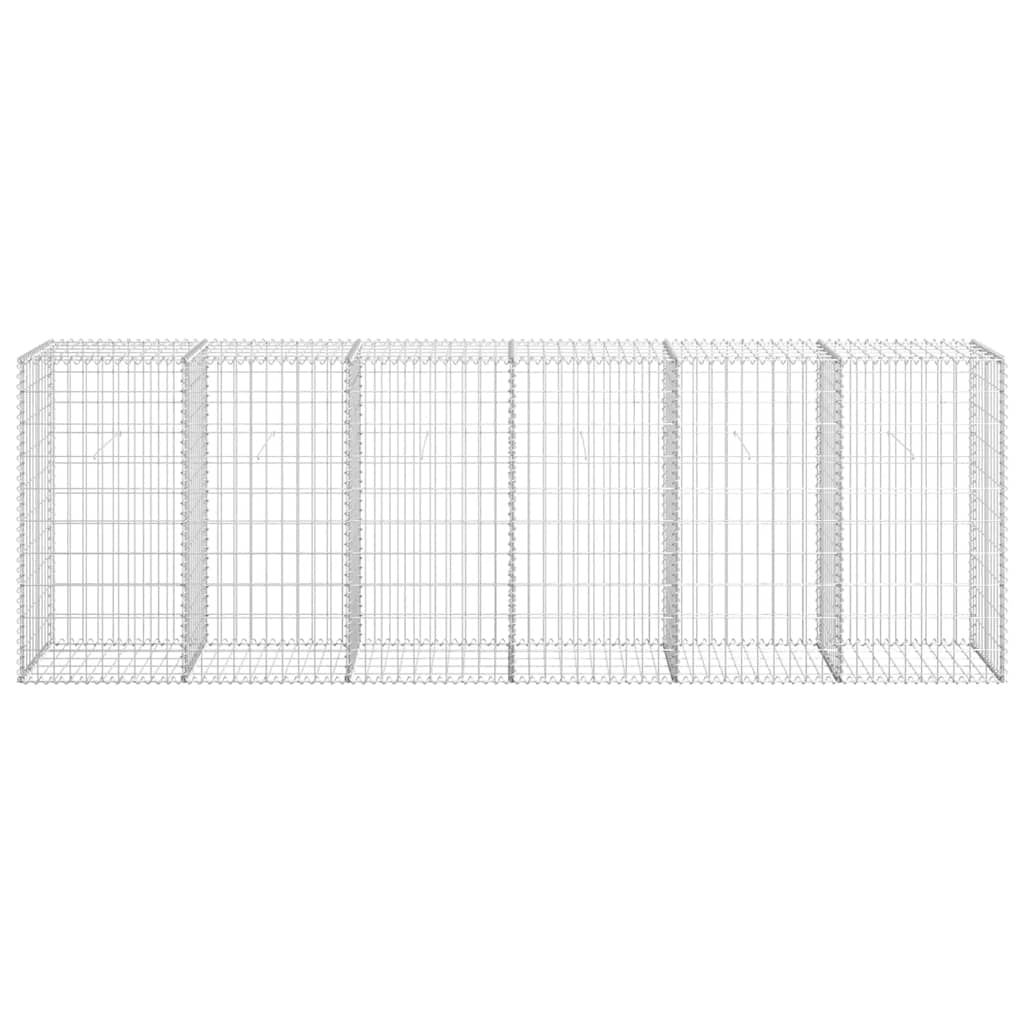 Gabionenwand mit Abdeckung Verzinkter Stahl 300×50×100 cm