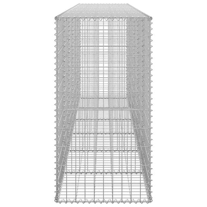 Gabionenwand mit Abdeckung Verzinkter Stahl 300×50×100 cm