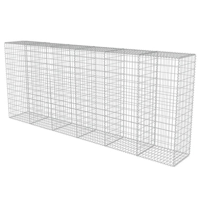 Gabionenwand mit Abdeckung Verzinkter Stahl 300×50×150 cm