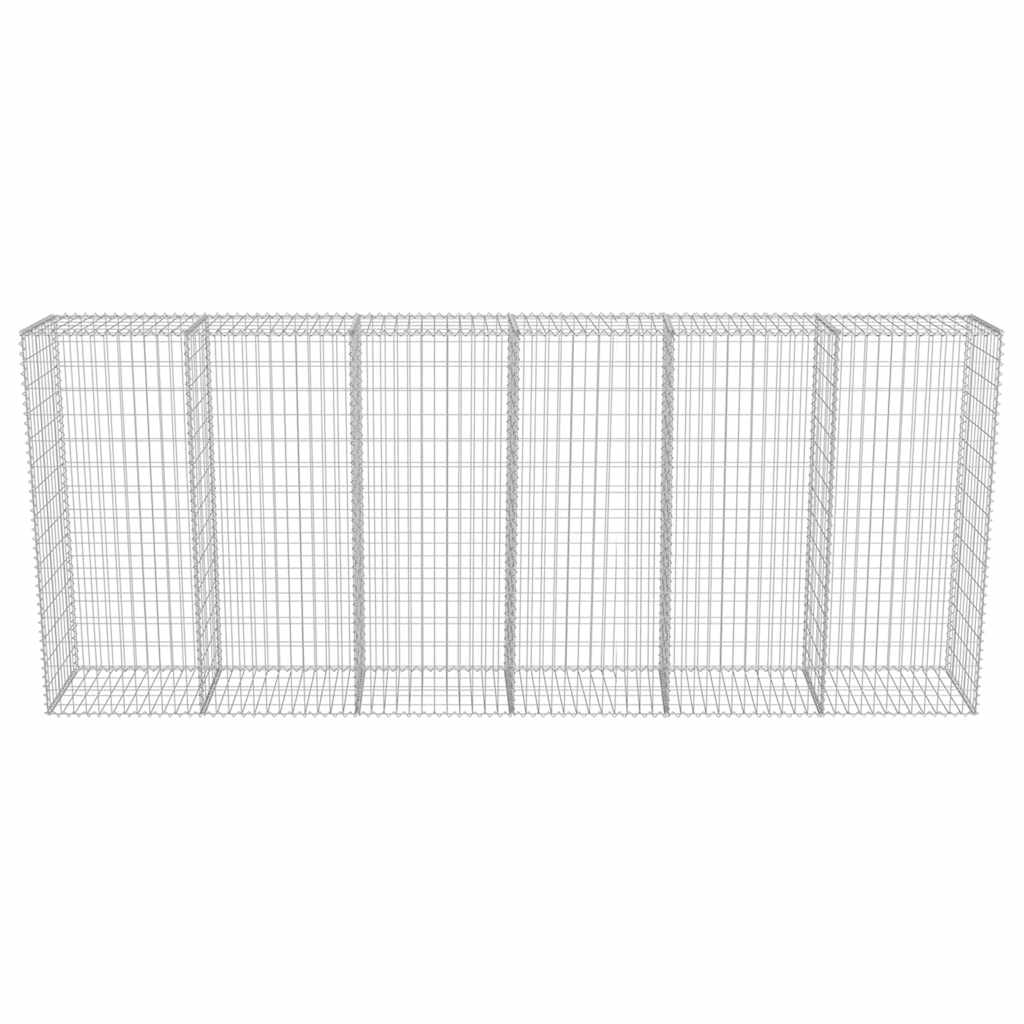 Gabionenwand mit Abdeckung Verzinkter Stahl 300×50×150 cm