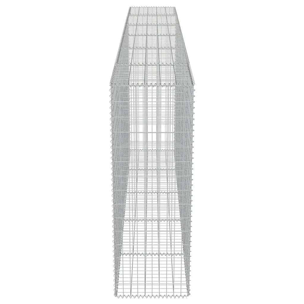 Gabionenwand mit Abdeckung Verzinkter Stahl 300×50×150 cm