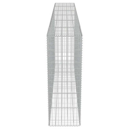 Gabionenwand mit Abdeckung Verzinkter Stahl 300×50×150 cm