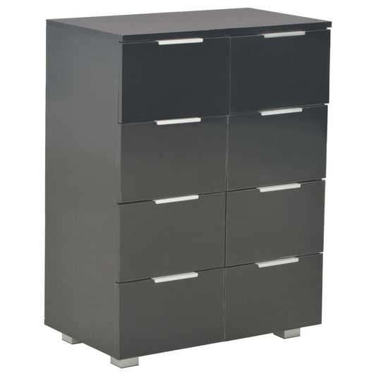 Skænk Højglans Sort 60x35x80 cm Træmateriale