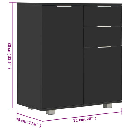 Sideboard Hochglanz-Schwarz 71x35x80 cm Holzwerkstoff