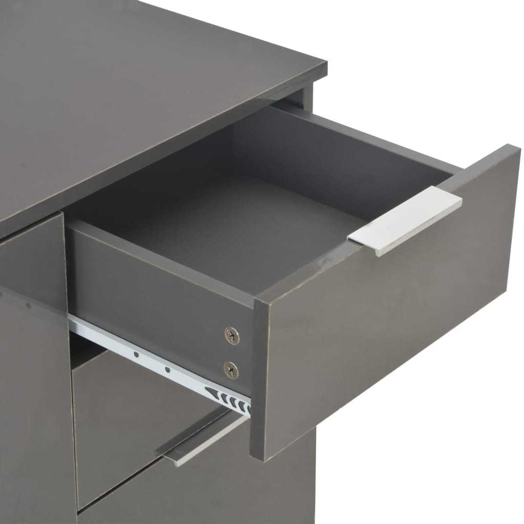 Sideboard Hochglanz-Grau 71x35x80 cm Holzwerkstoff