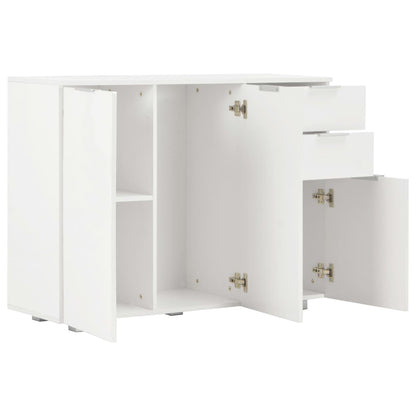 Sideboard Hochglanz-Weiß 107x35x80,5 cm