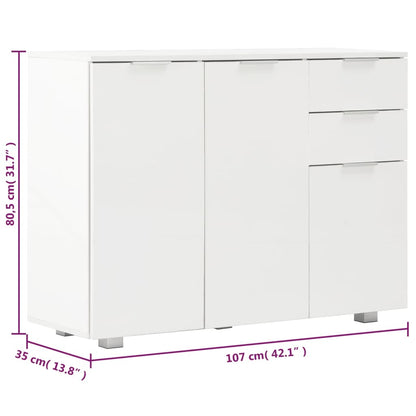 Sideboard Hochglanz-Weiß 107x35x80,5 cm