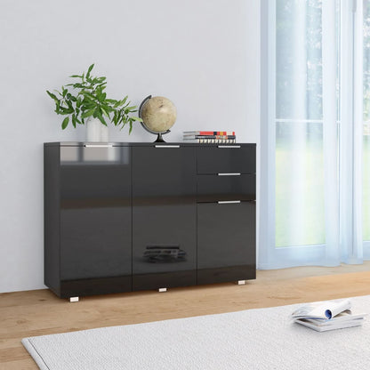Sideboard Hochglanz-Schwarz 107x35x80,5 cm